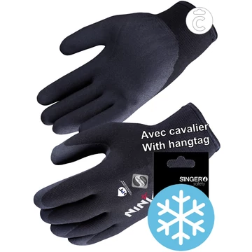 Ninja Ice Speciális duplán mártott téli kesztyű meleg polár béléssel  HPT TM, Akasztós