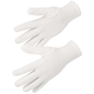 Fehérített interlock pamut védőkesztyű  nehéz változat