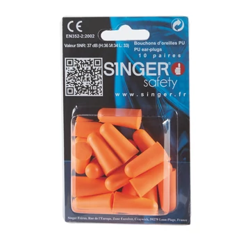 SINGER | Füldugó, PU narancssárga. SNR: 34 dB. 20darab