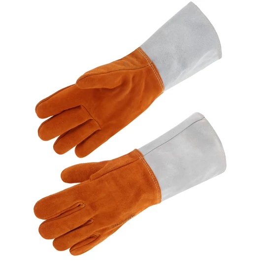 Tűzálló polár béléssel ellátott marhabőr kesztyű Para-Aramid cérnával varrva