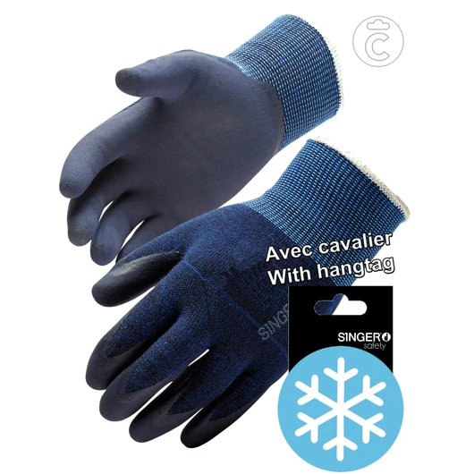 Speciális nitril mártott téli kesztyű mobil kijelző kezelésre alkalmas, Akasztós