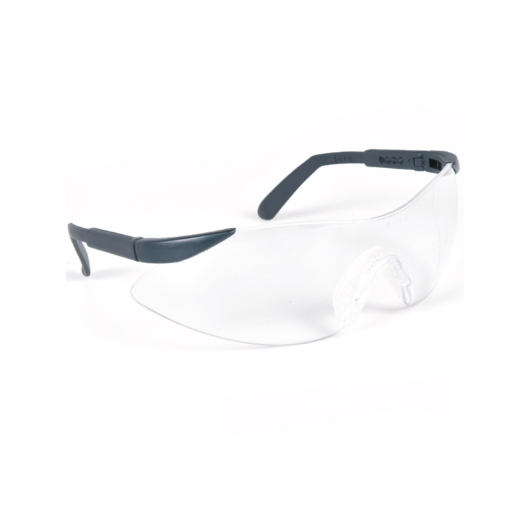 Safety spectacle. Adjustable sidearms. Clear anti-fog lens.