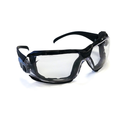 Safety spectacles. With detachable foam.Pivoting lens. Wide vision.