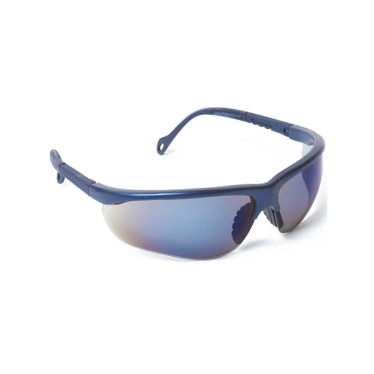 Safety sunglasses. Blue mirror lenses. Shade 3 (ISO12312-1) Adjustable sidearms.