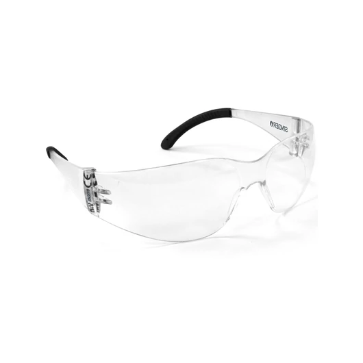 Clear safety spectacle with anti-slip temples