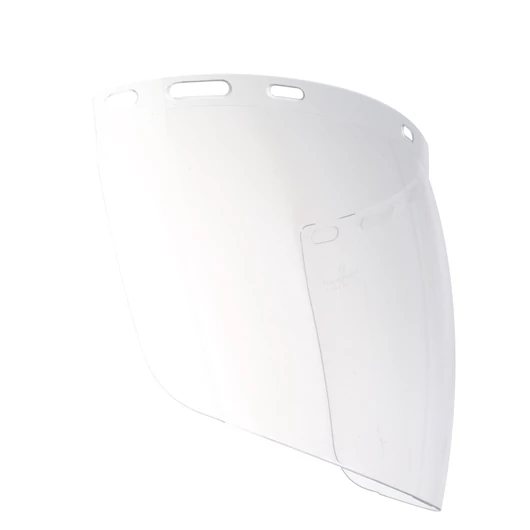 Clear PC visor. Tested against the shortcircuit electric arc.