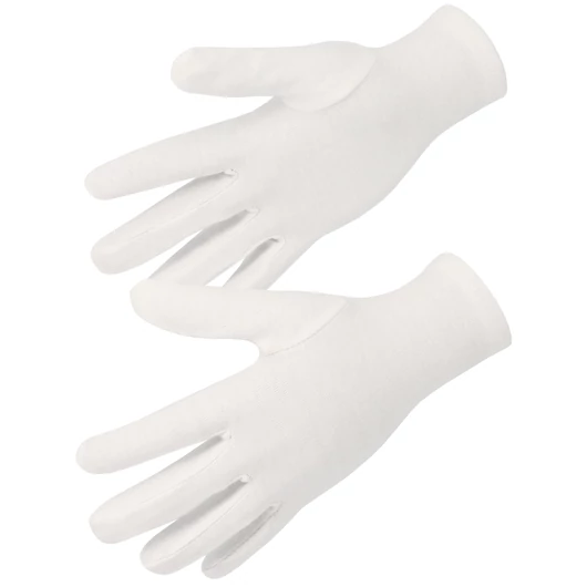 Fehérített interlock pamut védőkesztyű  nehéz változat