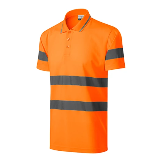 Rimeck HV RUNWAY jól láthatósági unisex galléros póló