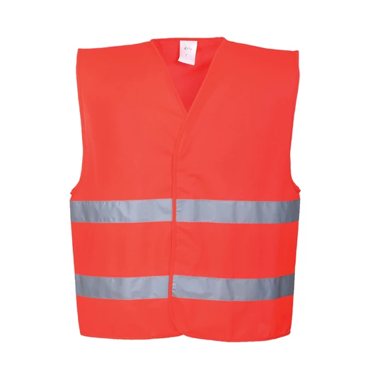 Jól láthatósági fluo piros mellény